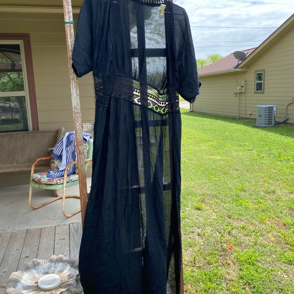 black kimono / swimsuit cover up